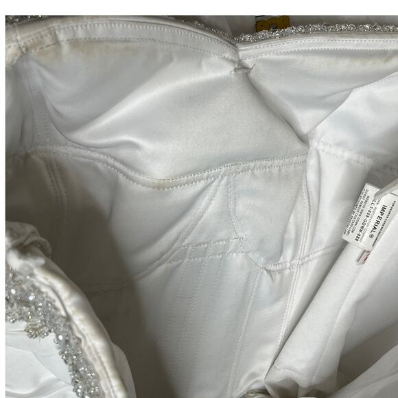 Ella Rosa Wedding Gown Dress Sweatheart Strapless Bust Beaded Bustling 10/12 - Picture 8 of 15